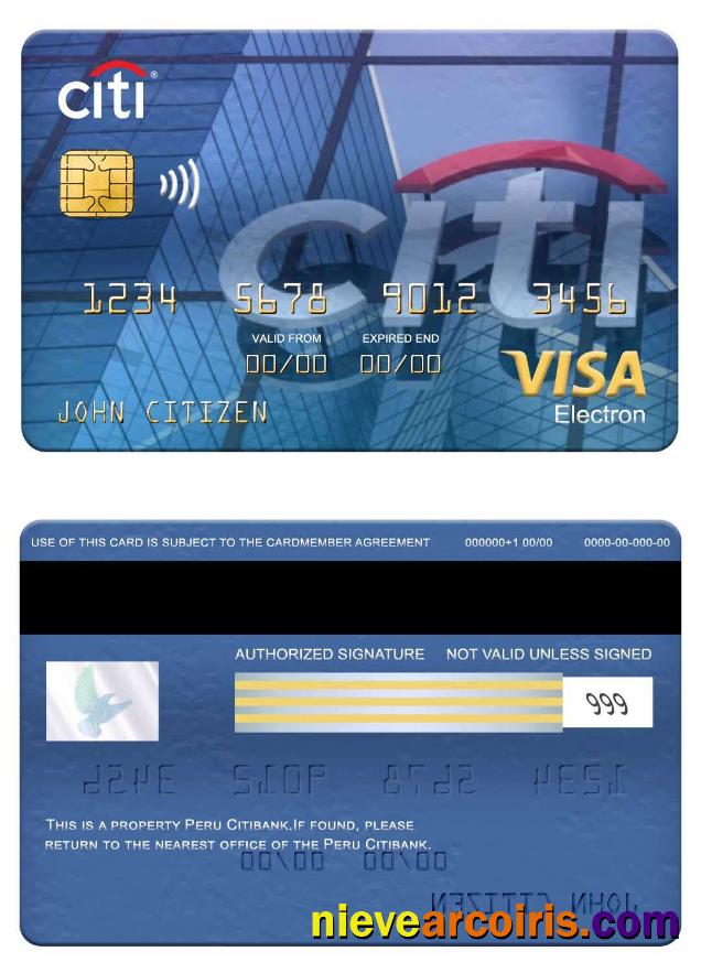 Peru Citibank visa electron card